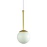Pendente Globo Esfera de Vidro 12cm - Ouro - Vidro Branco - 2527-14-br - 1