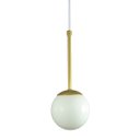 Ver imagem 1 de Pendente Globo Esfera de Vidro 12cm - Ouro - Vidro Branco - 2527-14-br