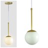Pendente Globo Esfera de Vidro 12cm - Ouro - Vidro Branco - 2527-14-br - 3
