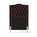 Ver imagem 3 de Cabeceira Estofada Decorativa Pollux 90 Para Cama de Solteiro Couro Artificial Marrom Aradecor