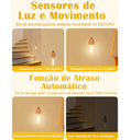 Ver imagem 2 de Luminaria Led Indução 120º Parede Sensor Presença Recarregel Usb