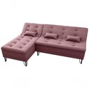 Ver imagem 4 de Sofá Cama com Chaise 3 Lugares 2,00 Mts Nice Matrix Rosê