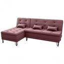 Ver imagem 1 de Sofá Cama com Chaise 3 Lugares 2,00 Mts Nice Matrix Rosê