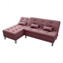 Ver imagem 3 de Sofá Cama com Chaise 3 Lugares 2,00 Mts Nice Matrix Rosê