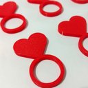 Ver imagem 3 de 6 Argolas Para Guardanapo Coração / Mesa Posta -Toque 3D: Vermelho
