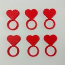 Ver imagem 2 de 6 Argolas Para Guardanapo Coração / Mesa Posta -Toque 3D: Vermelho