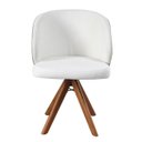 Ver imagem 3 de Kit com 2 Poltronas Giratórias Dior Bouclé Matelassê e Madeira Castanho – Exclusiva Bouclé Branco 30