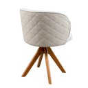 Ver imagem 5 de Kit com 2 Poltronas Giratórias Dior Bouclé Matelassê e Madeira Castanho – Exclusiva Bouclé Branco 30