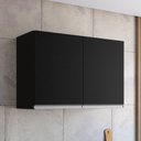 Ver imagem 1 de Armário Aéreo Cozinha Andréia 80cm 2 Portas Multiuso Mdp Funcional Preto - Desk Design