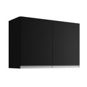 Ver imagem 2 de Armário Aéreo Cozinha Andréia 80cm 2 Portas Multiuso Mdp Funcional Preto - Desk Design