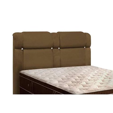 Cabeceira Duquesa para Cama Box 195cm Nobuck Marrom Taupe - Simbal