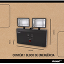 Ver imagem 2 de Luminária Bloco Autônomo Luz de Emergência 12w 1200 Lúmens Bivolt Avant Preto