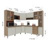 Cozinha Modulada Completa Fidelitá Paris 8 Peças 445cm 18 Portas 3 Gavetas com Tampo - 4