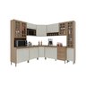 Cozinha Modulada Completa Fidelitá Paris 8 Peças 445cm 18 Portas 3 Gavetas com Tampo - 3