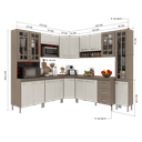 Ver imagem 5 de Armário de Cozinha Modulada Completa Fidelitá Paris 8 Peças 445cm 18 Portas 3 Gavetas com Tampo