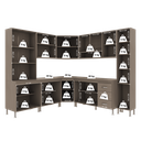 Ver imagem 6 de Armário de Cozinha Modulada Completa Fidelitá Paris 8 Peças 445cm 18 Portas 3 Gavetas com Tampo