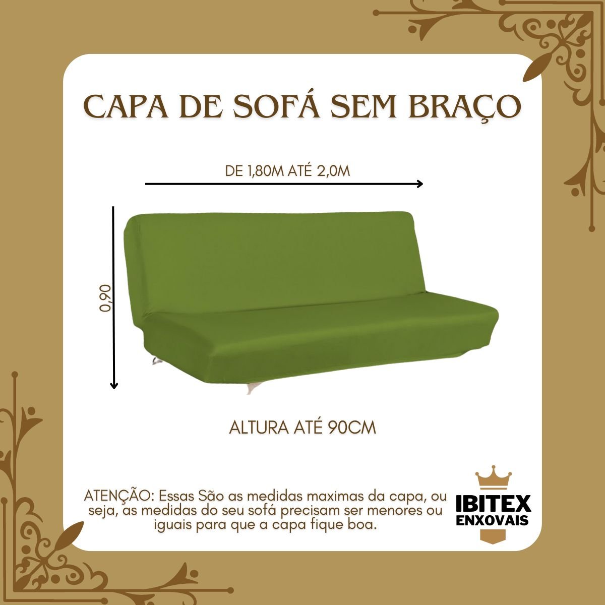 Capa para Sofá sem Braço Modelo Sofá Cama Fundas de Futon Lisa de Malha Gel Premium 2 Lugares de 1,2 - 5