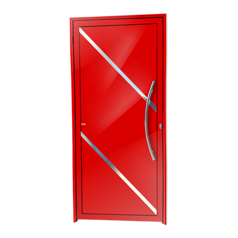 Porta Alumínio Lambril Duna c/Puxador D.Vermelho 90 Brimak