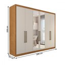 Ver imagem 5 de Guarda-roupa Casal Guarujá 6 Portas 6 Gavetas com Espelho 100% Mdf Peroba/off White - Panorama Móvei