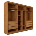 Ver imagem 7 de Guarda-roupa Casal Guarujá 6 Portas 6 Gavetas com Espelho 100% Mdf Peroba/off White - Panorama Móvei