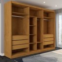 Ver imagem 6 de Guarda-roupa Casal Guarujá 6 Portas 6 Gavetas com Espelho 100% Mdf Peroba/off White - Panorama Móvei