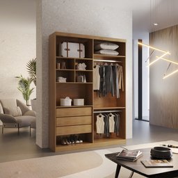Closet Solteiro Fenix com 3 Gavetas e 8 Prateleiras Rufato - 1