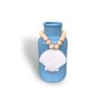 Vaso Decorativo Garrafa Azul Claro com Colar de Concha - 2