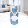 Vaso Decorativo Garrafa Azul Claro com Colar de Concha - 1