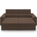 Ver imagem 5 de Sofá Retrátil Reclinável para Sala de Estar Living 246cm Clara M03 Veludo Marrom - Lyam Decor