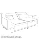 Ver imagem 3 de Sofá Retrátil Reclinável para Sala de Estar Living 246cm Clara M03 Veludo Marrom - Lyam Decor