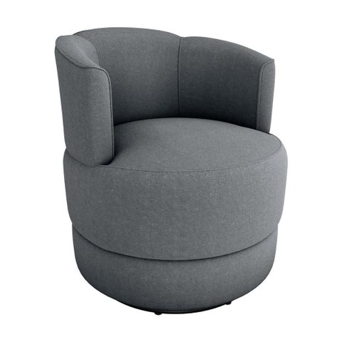 Poltrona Giratória para Descanço com Base de Metal Marselha Matrix Cor:boucle Cinza