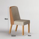 Ver imagem 5 de Conjunto Sala de Jantar Ísis 2,00m com 6 Cadeiras Tampo Orgânico s/ Vidro Cinamomo Cinamomo/Sintétic