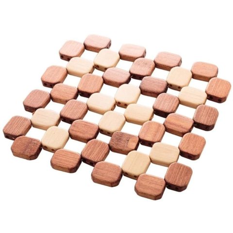 Descanso Porta Panela Quente Bambu 16cm Lyor Suporte Quadrado Mesa Aparador Base Apoio Avulso
