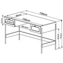 Ver imagem 5 de Mesa Escrivaninha Home Office 2 Gavetas Industrial Indy A03 Nero Dourado - Lyam Decor