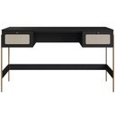 Ver imagem 3 de Mesa Escrivaninha Home Office 2 Gavetas Industrial Indy A03 Nero Dourado - Lyam Decor