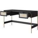 Ver imagem 6 de Mesa Escrivaninha Home Office 2 Gavetas Industrial Indy A03 Nero Dourado - Lyam Decor