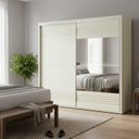 Ver imagem 1 de Guarda-roupa Roupeiro Casal 02 Portas de Correr 2,67m Mdf Dalla Costa: Off White