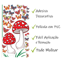 Adesivo Decoração Quarto Menina Jardim Borboletas Coloridas - 4
