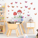 Ver imagem 2 de Adesivo Decoração Quarto Menina Jardim Borboletas Coloridas