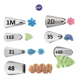 Kit 7 Bicos Wilton 1M 2D 113 35 21 48 69 Sem Emenda Originais