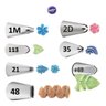Kit 7 Bicos Wilton 1M 2D 113 35 21 48 69 Sem Emenda Originais - 1