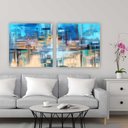 Ver imagem 2 de Quadro Tela Composição Mediterrâneo Moldura Branca 2X 60X60Cm