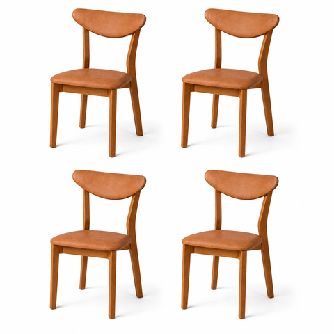 Kit 4 Cadeira de Jantar Madeira Maciça Floripa Estofada Premium Ergonomica Confortável Di Franco