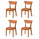 Ver imagem 1 de Kit 4 Cadeira de Jantar Madeira Maciça Floripa Estofada Premium Ergonomica Confortável Di Franco
