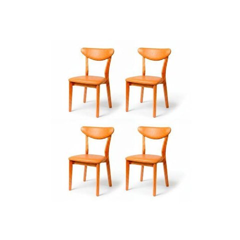 Kit 4 Cadeira de Jantar Madeira Maciça Floripa Estofada Premium Ergonomica Confortável Di Franco