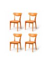 Ver imagem 1 de Kit 4 Cadeira de Jantar Madeira Maciça Floripa Estofada Premium Ergonomica Confortável Di Franco