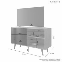 Rack Carinho para Tv até 43" Jcm Movelaria - Cinamomo - 3