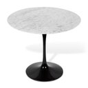 Ver imagem 2 de Mesa Saarinen Redonda Carrara 124cm - Base Preta