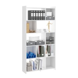 Estante Multiuso com Nichos 91x183cm Mdp Branco 0724 Menu Móveis - 2 Estante Multiuso com Nichos 91x183cm Mdp Branco 0724 Menu Móveis - 2