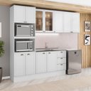 Ver imagem 1 de Cozinha Completa com Balcao Milla Aspen 10 Portas MDF 270cm Branco Moveis Carraro